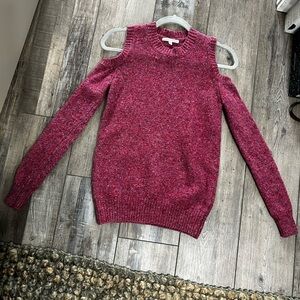 REBECCA MINKOFF Women's Cold-Shoulder Page Sweater Merino Wool blend